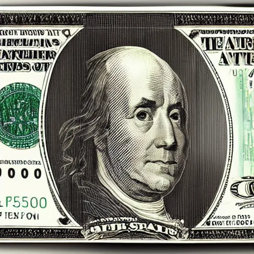 Image similar to $ 1 0 0 bill with god in the portrait