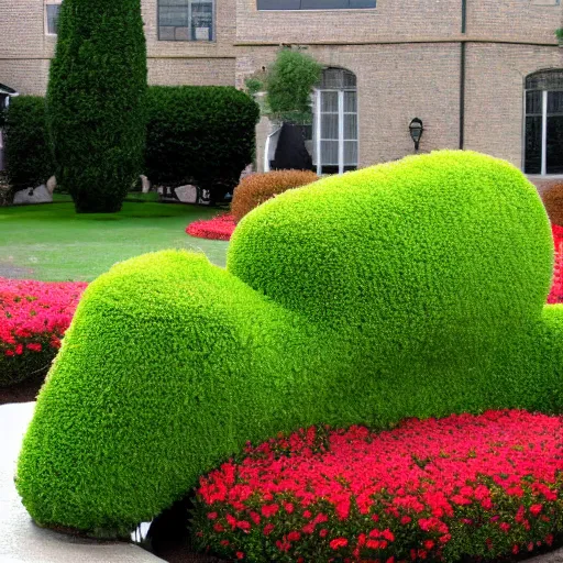 Prompt: topiary shaped like a shoe