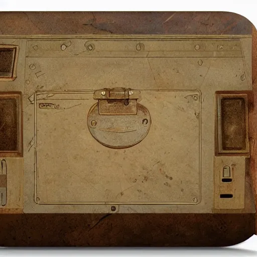 Prompt: Portable computer in ancient time, highly detailed, highly realistic, artstation