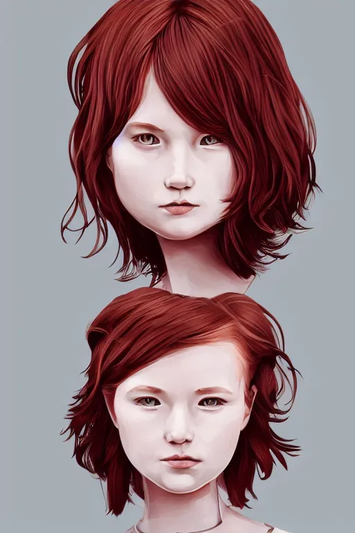 Image similar to girl with medium length red hair. black jumper. no face. centered median photoshop filter cutout vector behance hd jesper ejsing!