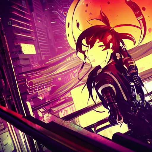 Prompt: Frequency indie album cover, luxury advertisement, instagram filter, amazing stylish colors colors. highly detailed post-cyberpunk sci-fi close-up cyborg assassin schoolgirl in asian city in style of cytus and deemo, mysterious vibes, by Tsutomu Nihei, by Yoshitoshi ABe, by Ilya Kuvshinov, by Greg Tocchini, nier:automata, set in half-life 2, beautiful with eerie vibes, very inspirational, very stylish, with gradients, surrealistic, dystopia, postapocalyptic vibes, depth of field, mist, rich cinematic atmosphere, perfect digital art, mystical journey in strange world, beautiful dramatic dark moody tones and studio lighting, shadows, bastion game, arthouse