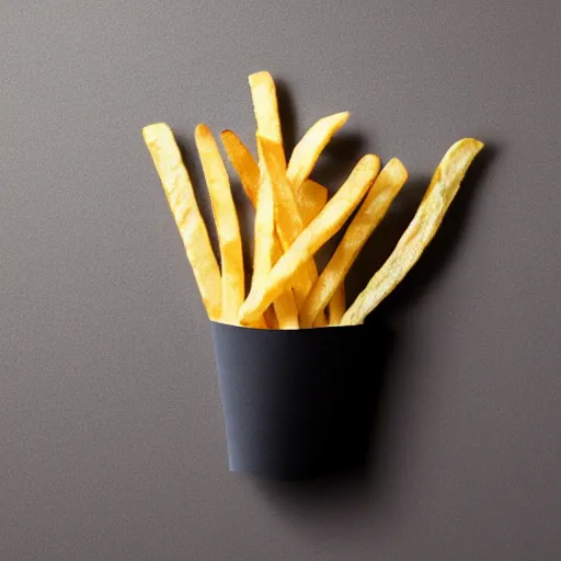 Image similar to photo of [ a single salted french fry chip ] shaped like that looks like ( stephen fry ) [ as a pixar character ] [ hybrid ] intercross mix cinematic lighting