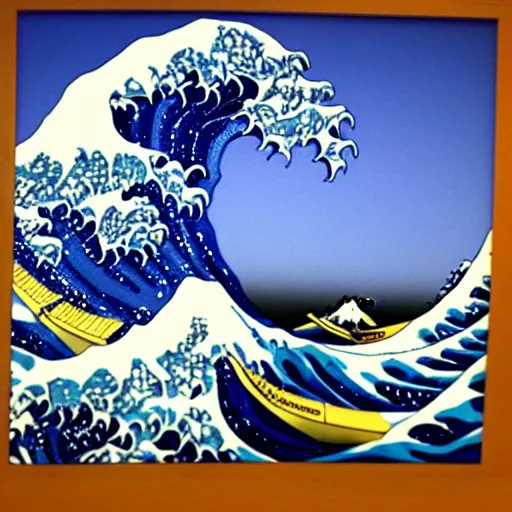 Image similar to the great wave made of spaghetti