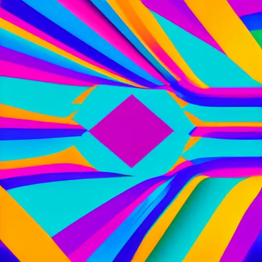 Prompt: geometric art of a room, made entirely from gradients, colorful, vector graphics