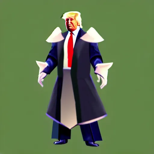 Prompt: “ donald trump wearing runescape armor ”