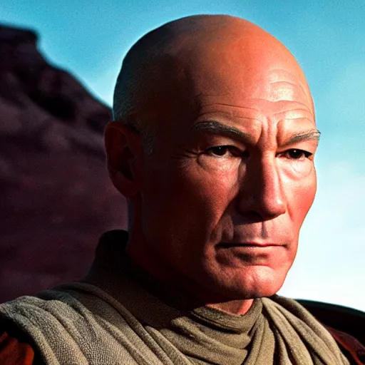 Image similar to patrick stewart as luke skywalker