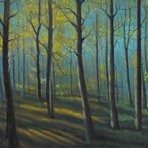 Prompt: a painting of a forest by kristoffer zetterstrand