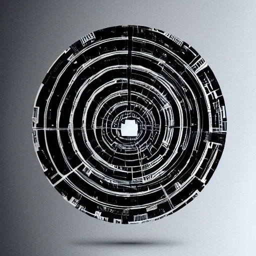 Image similar to city in a shape of an black hole ultra detailed