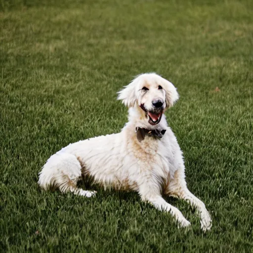 Prompt: a dog made of grass