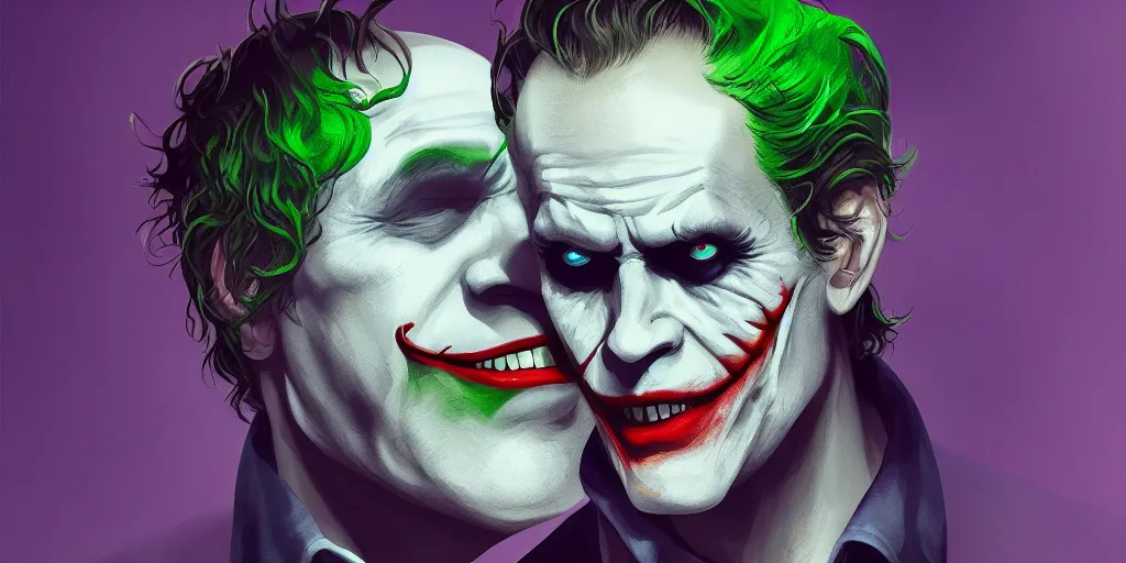 Image similar to The Joker going for a swim, hyperdetailed, artstation, cgsociety, 8k