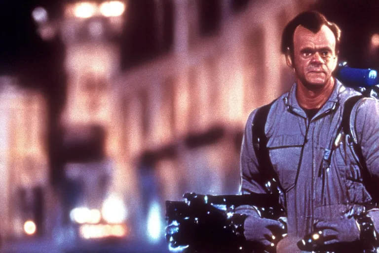 Image similar to Donald Tusk in a still from the movie Ghostbusters (1984)