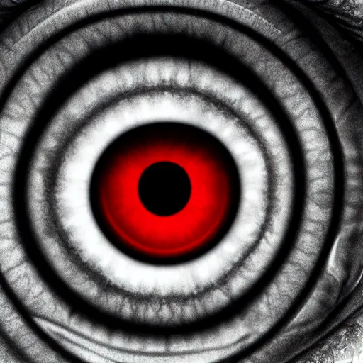 Prompt: a detailed extremely close up of inside the iris, cornea, red image, microscopic, extremely close up drawing by junji ito, cgsociety, generative art, lovecraftian, parallax, cosmic horror, extremely detailed, hyperrealism, unreal engine, octane render, award winning, masterpiece, highly detailed, realistic, 4 k, digital