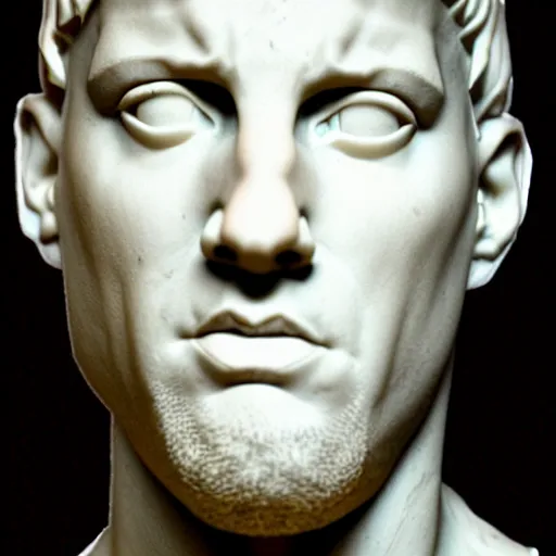 Prompt: eminem as a greek marble statue