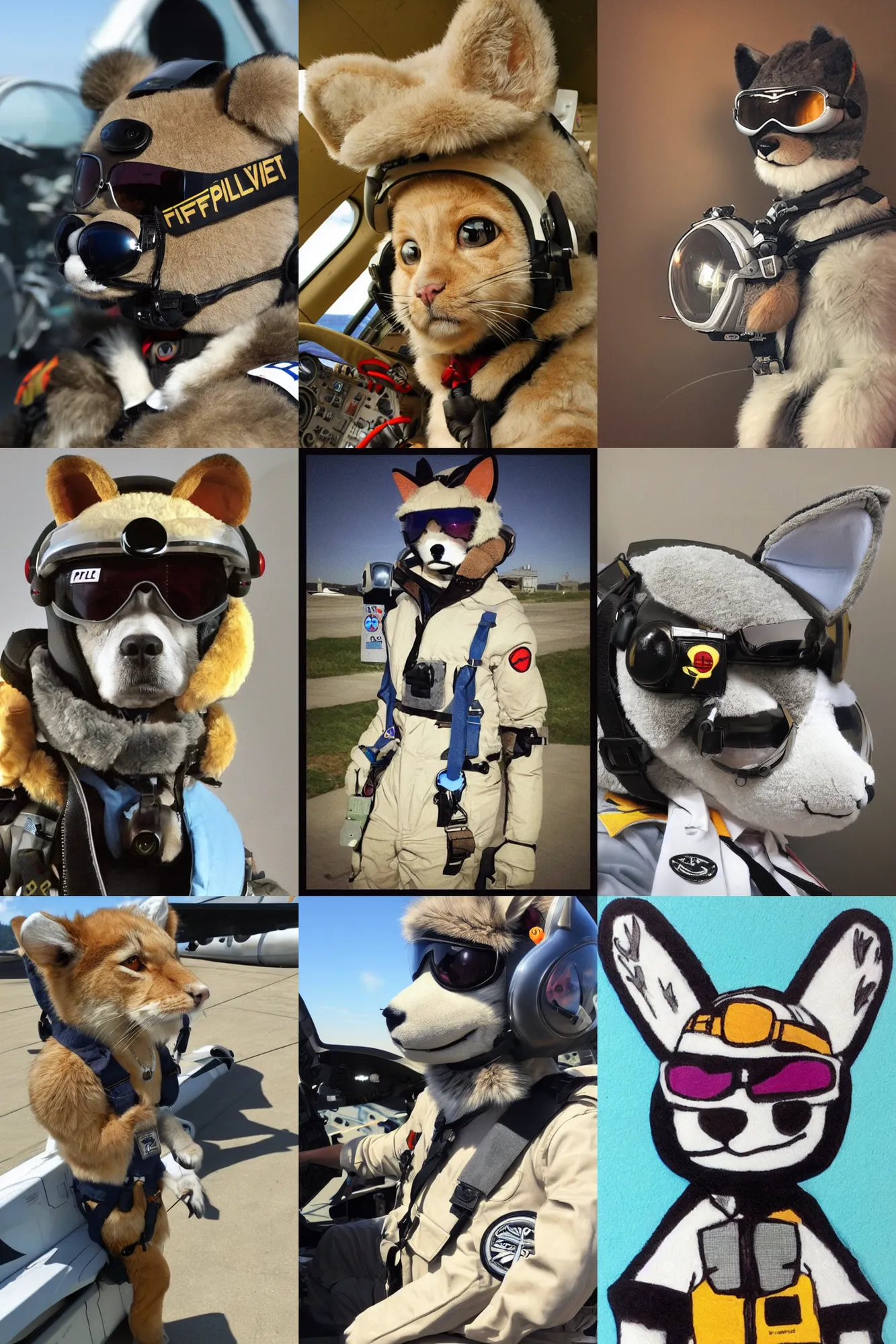 Prompt: furry pilot