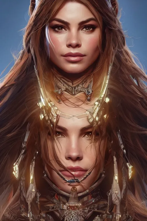 Prompt: symmetry!! portrait of sofia vergara in the style of horizon zero dawn, machine face, intricate, elegant, highly detailed, digital painting, artstation, concept art, smooth, sharp focus, illustration, art by artgerm and greg rutkowski and alphonse mucha, 8 k