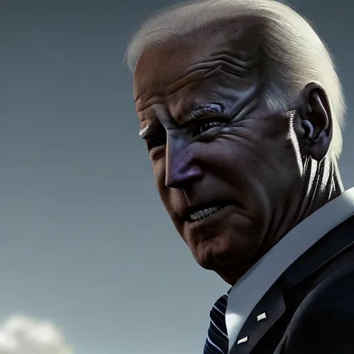 Image similar to joe biden being extremly scary, dramatic lighting, cinematic, establishing shot, extremly high detail, photorealistic, cinematic lighting, artstation, style by James Gurney