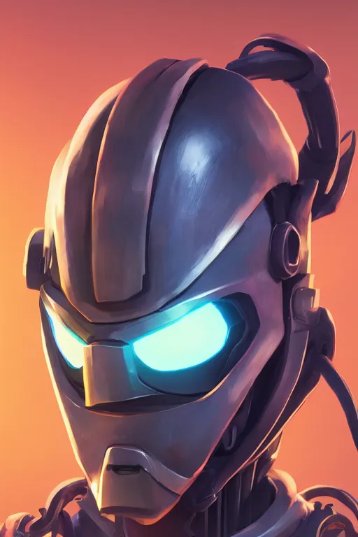 Image similar to epic mask helmet robot ninja portrait stylized as fornite style game design fanart by concept artist gervasio canda, behance hd by jesper ejsing, by rhads, makoto shinkai and lois van baarle, ilya kuvshinov, rossdraws global illumination radiating a glowing aura global illumination ray tracing hdr render in unreal engine 5