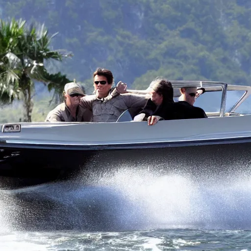 Prompt: tom cruise driving a boat