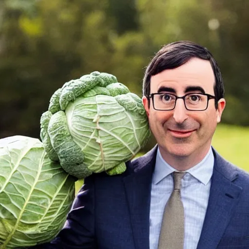 Image similar to john oliver and the cabbage are getting married