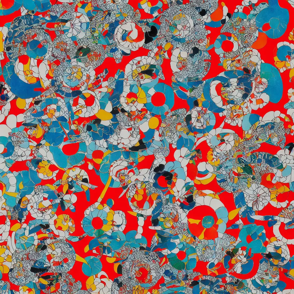 Image similar to Japanese art in the style of Damien Hirst