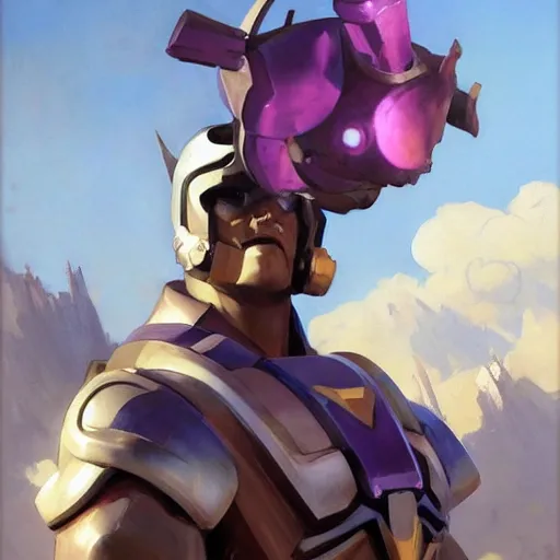 Image similar to greg manchess portrait painting of fierce galactus as overwatch character, medium shot, asymmetrical, profile picture, organic painting, sunny day, matte painting, bold shapes, hard edges, street art, trending on artstation, by huang guangjian, gil elvgren, ruan jia, greg rutkowski, gaston bussiere