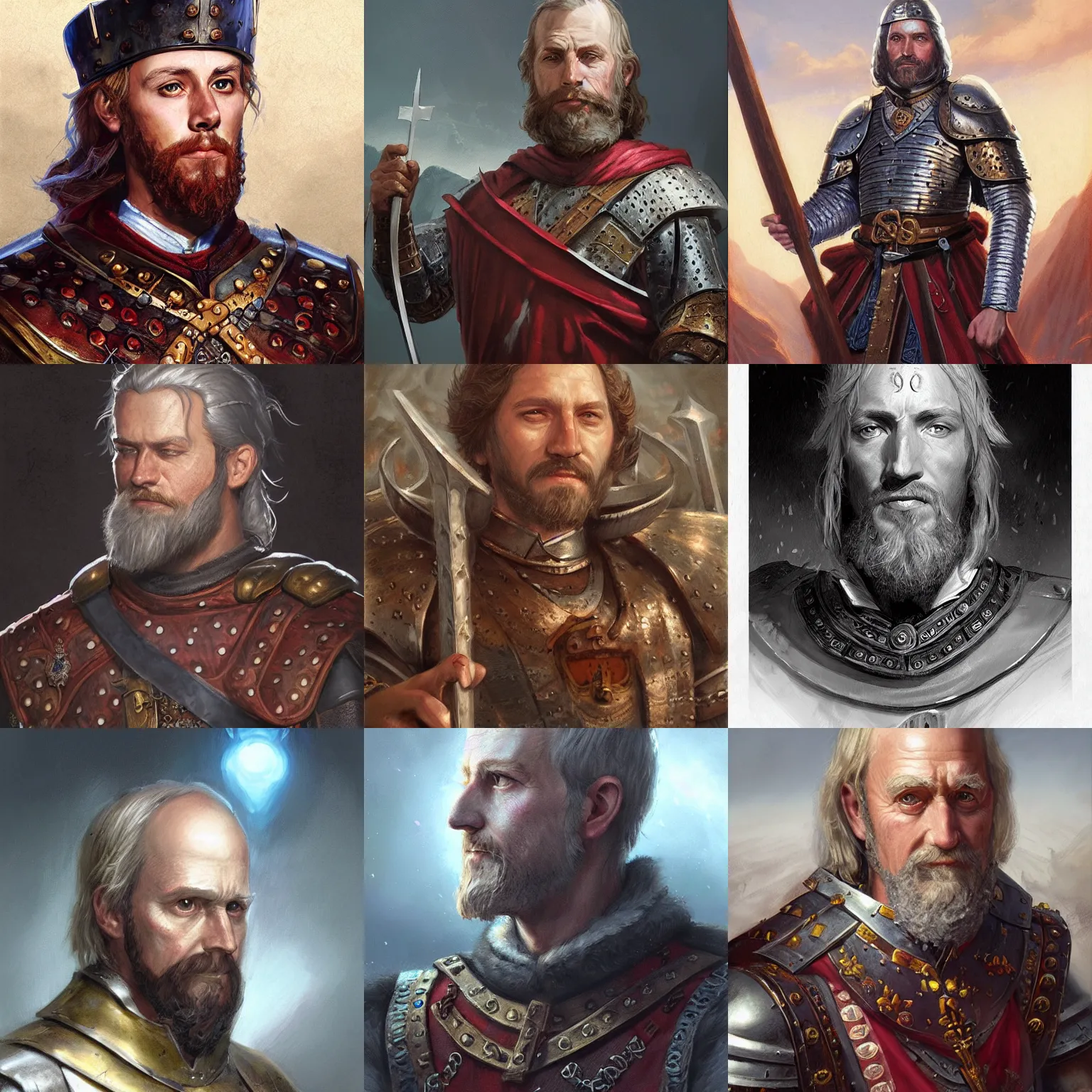 Prompt: william the conqueror, D&D, fantasy, portrait, highly detailed, digital painting, trending on artstation, concept art, sharp focus, illustration, art by artgerm and greg rutkowski and magali villeneuve