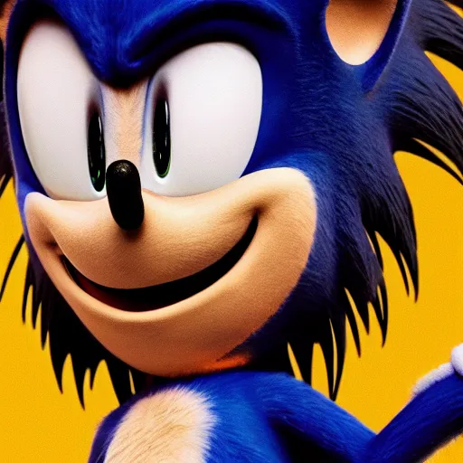 Prompt: Sonic The Hedgehog with the face of actor Jim Carrey