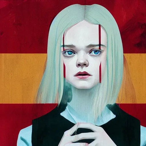 Image similar to Elle Fanning in Dishonored picture by Sachin Teng, asymmetrical, dark vibes, Realistic Painting , Organic painting, Matte Painting, geometric shapes, hard edges, graffiti, street art:2 by Sachin Teng:4