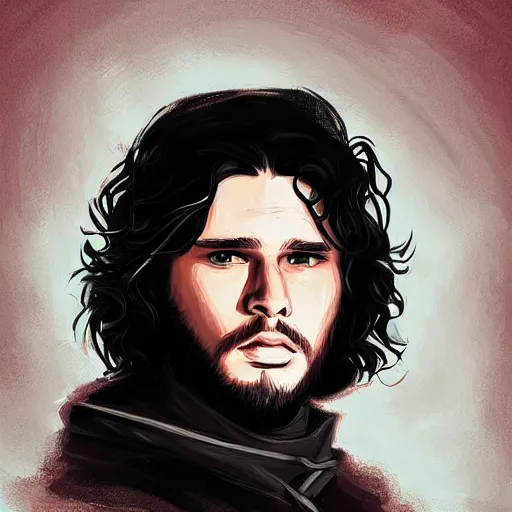 Image similar to a portrait of jon snow by anato finnstark