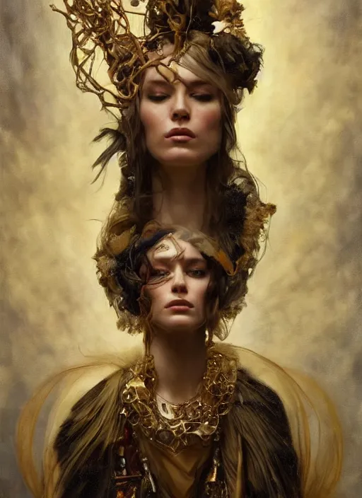 Image similar to highly detailed oil painting | very intricate | cinematic lighting | award - winning | shamanic technician fashion by alexander mcqueen | by roberto ferri, by tom bagshaw, by j. c. leyendecker and klimt, american romanticism, by austin osman spare, artstation, cgsociety, official art, octane