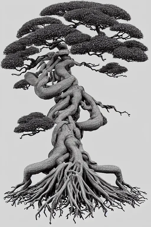 Prompt: anatomy dissection drawing veins and organs Bonsai tree character drawn by Takato Yamamoto, bonsai anatomy atlas, veins and organs attached to tree roots, isometric 3d, ultra hd, character design by Mark Ryden and Pixar and Hayao Miyazaki, unreal 5, DAZ, hyperrealistic, octane render, cosplay, RPG portrait, dynamic lighting, intricate detail, summer vibrancy, cinematic