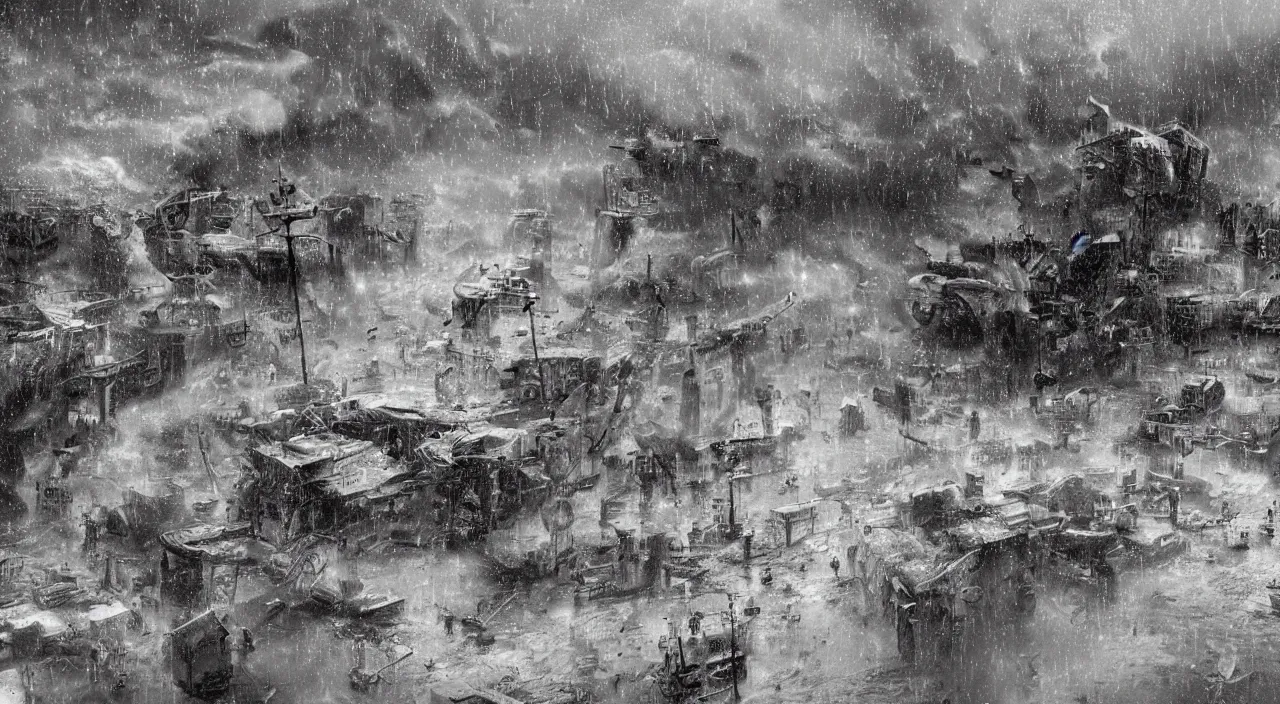 Image similar to The last rain on earth, death, hyper detailed photorealistic