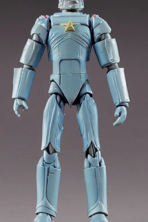 Prompt: 1 9 8 6 kenner action figure, 5 points of articulation, perfect human proportions, sci fi, 8 k resolution, high detail, front view, t - pose, space, star, he - man, gi joe, he man, warhammer 4 0 0 0