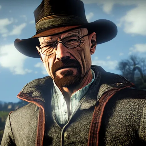 Prompt: Walter White in RDR2