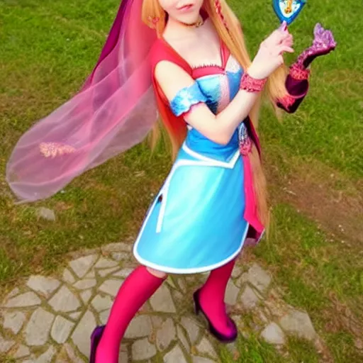 Image similar to princess zelda mixed with princess peach