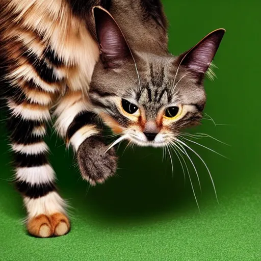 Image similar to a cricket - cat - hybrid, animal photography