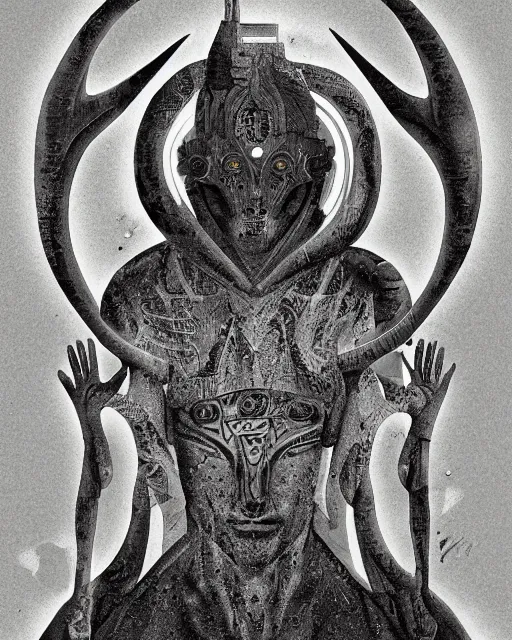 Image similar to the enigma god by frank frazzetta