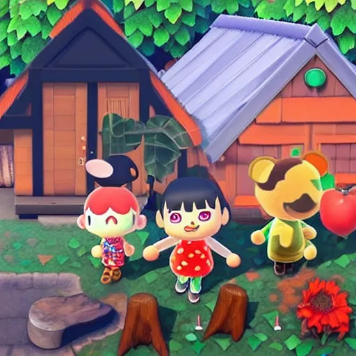 Prompt: realistic painting of animal crossing highly detailed trending on art station