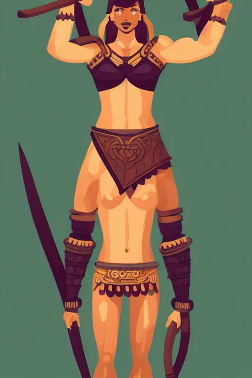 Image similar to full body portrait, thin muscular viking amazon warrior woman, 6 pack ab, symmetrical beautiful face, relaxed pose. fantasy illustration