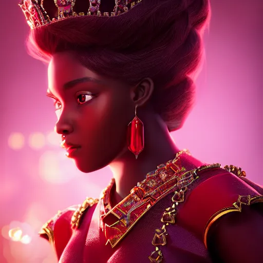 Image similar to wonderful princess of ruby with dark skin, ornate 8 k gorgeous intricate detailed, accent lighting, dramatic light, octane render