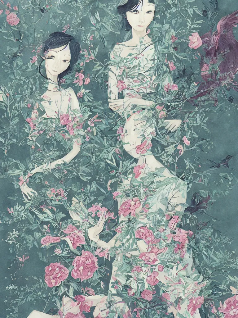 Prompt: a beautiful illustration by tina jiang,