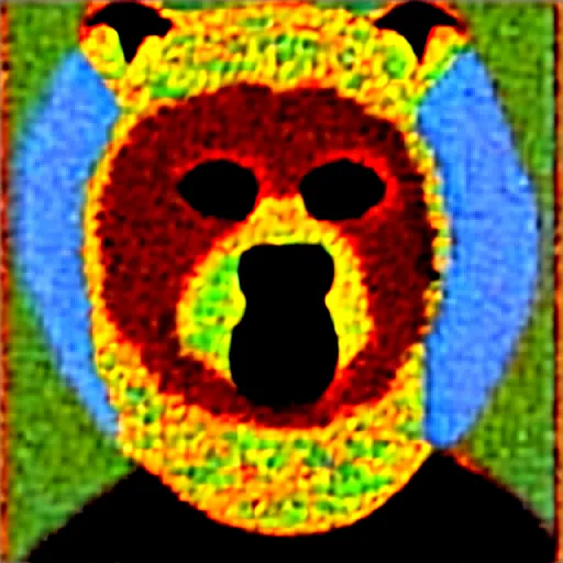 Image similar to portrait of shaman in a bear mask, paleolithic cave paining