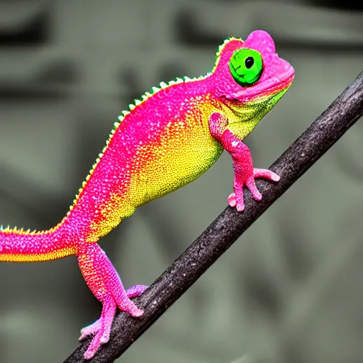 Image similar to a neon chameleon