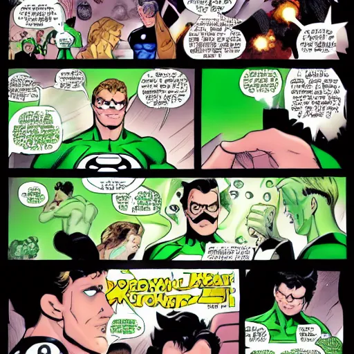 Image similar to green lantern invading a dream with Fred