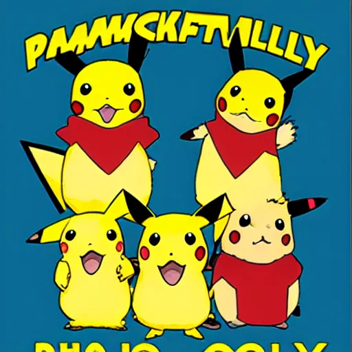 Prompt: pikachu family portrait