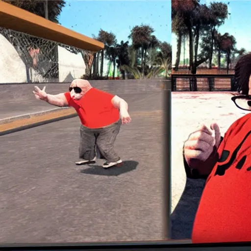 Image similar to danny devito in tony hawk's pro skater