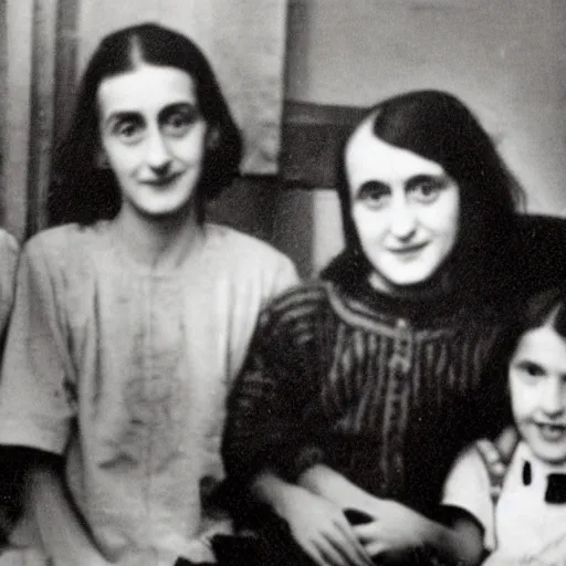 Image similar to Photograph of anne frank and her family in a room