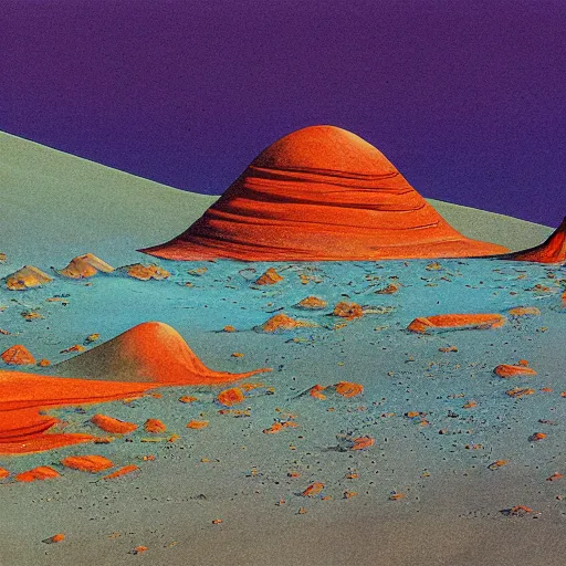 Image similar to martian landscape by Roger Dean