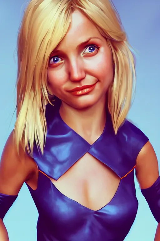 Prompt: super super super cute cameron diaz, Irakli Nadar, trending on artstation