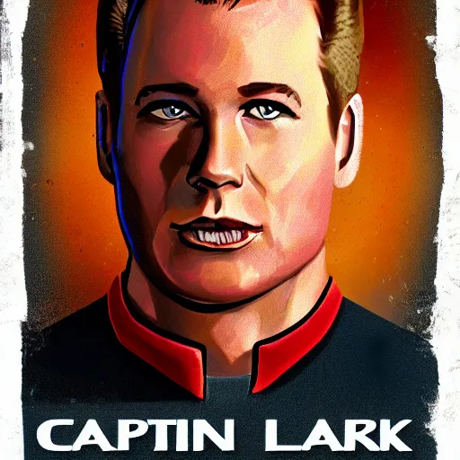 Image similar to captain james kirk, digital art